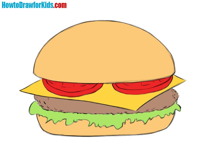 Burger drawing tutorial
