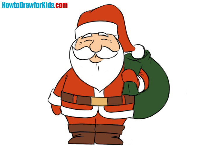 How to draw Santa Claus easy for kids