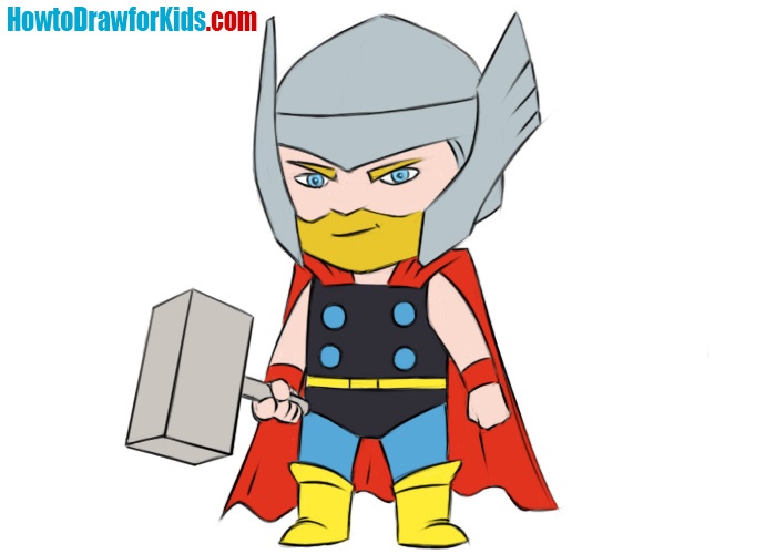 how to draw thor from avengers