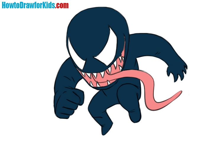 How to draw Venom for kids easy