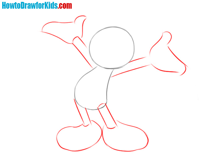 How to draw Mickey Mouse step by step easy