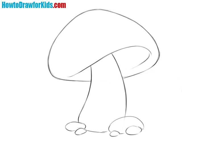 How to draw a mushroom for kids