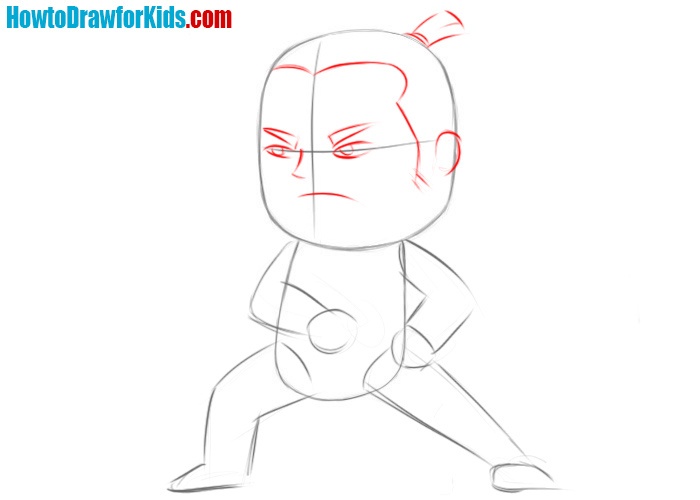 How to draw a samurai for kids