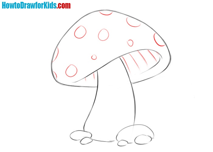 How to draw a mushroom for beginners