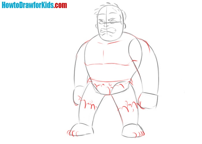 How to draw hulk for kids