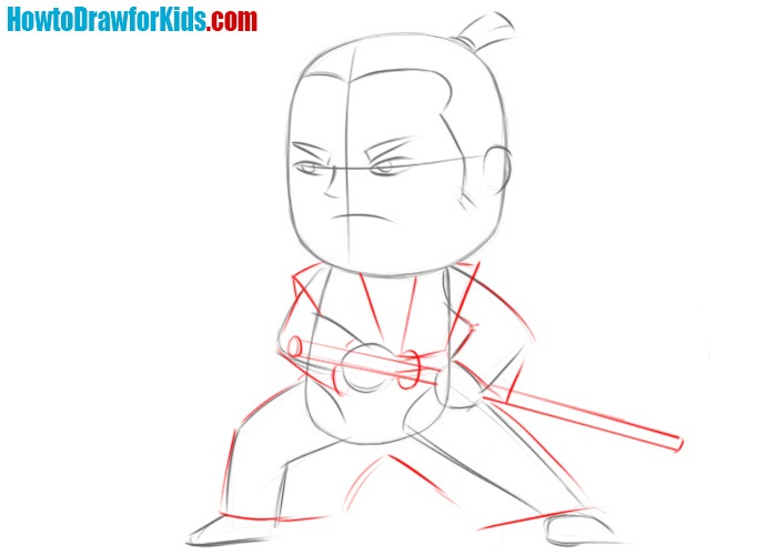 Learn to draw a samurai easy