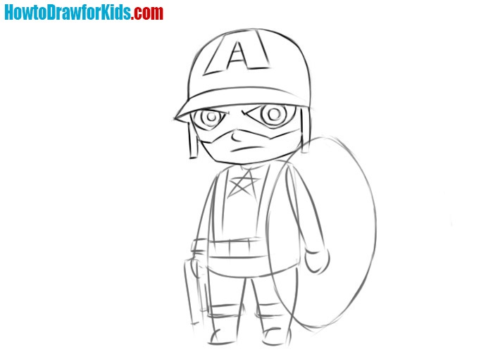 How to draw Captain America easy