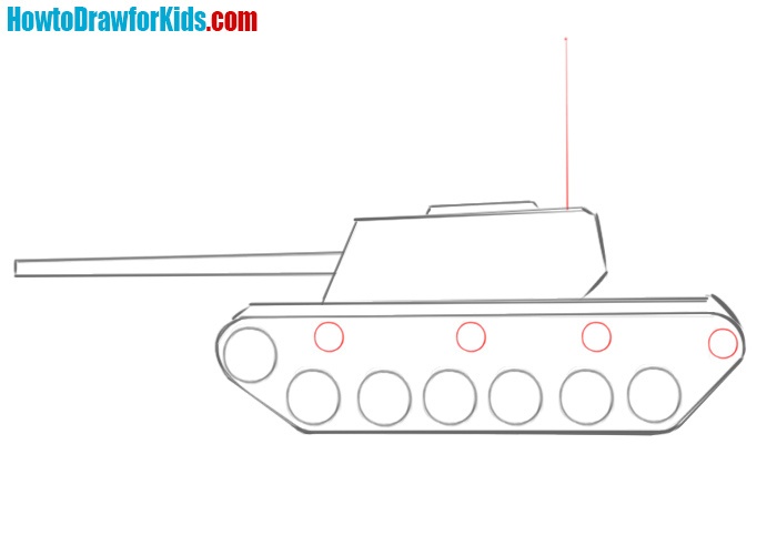 How to draw a tank easy step by step