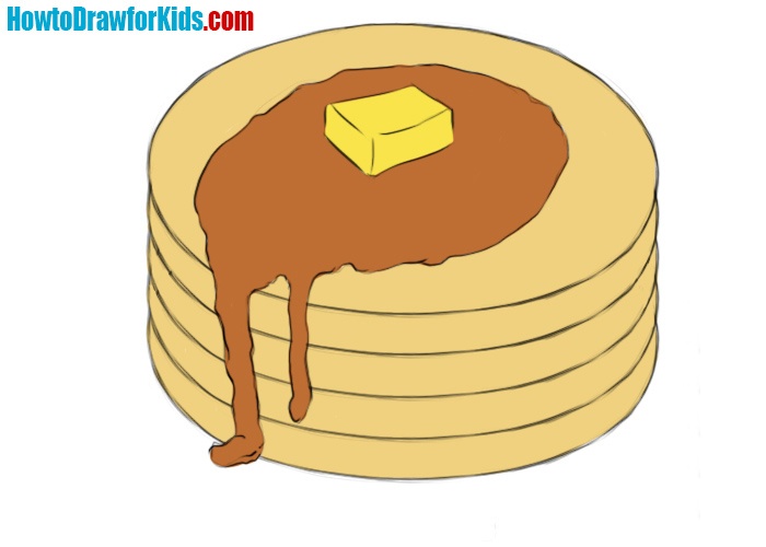 How to draw pancakes for kids