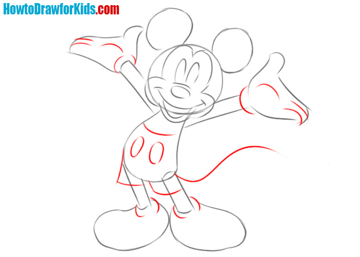 How to draw Mickey Mouse body