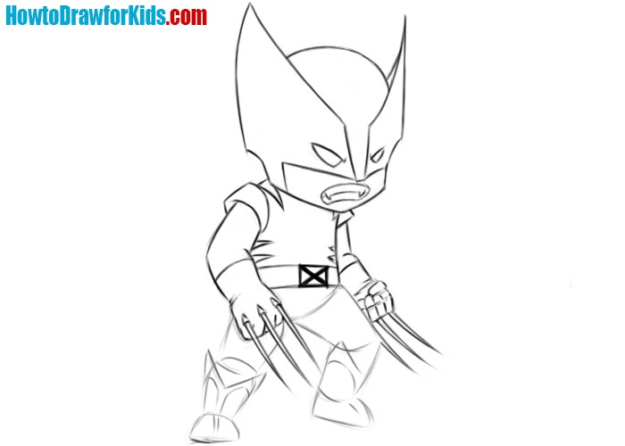 Learn to draw Wolverine for kids