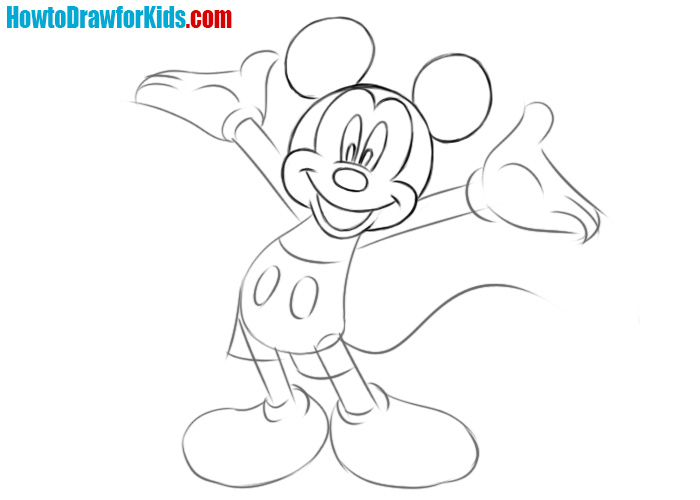 How to draw Mickey Mouse for beginners