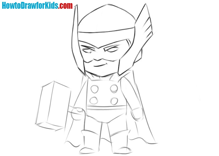 How to draw Thor easy for children