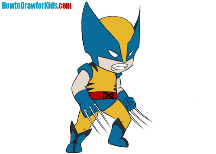 How to draw Wolverine for kids